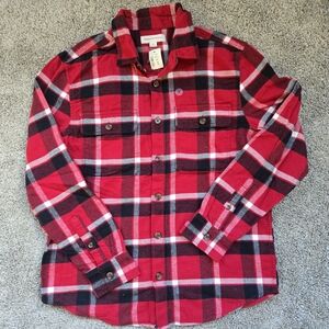 Aeropostale NWT Red and Black Plaid Button Down Flannel